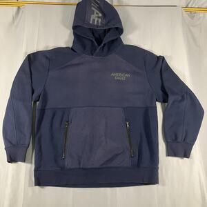 American Eagle Outfitters Hoodie Mens XL Blue Active Flex Pullover Zip Pockets